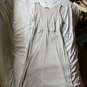 Grey midi dress with cardigan